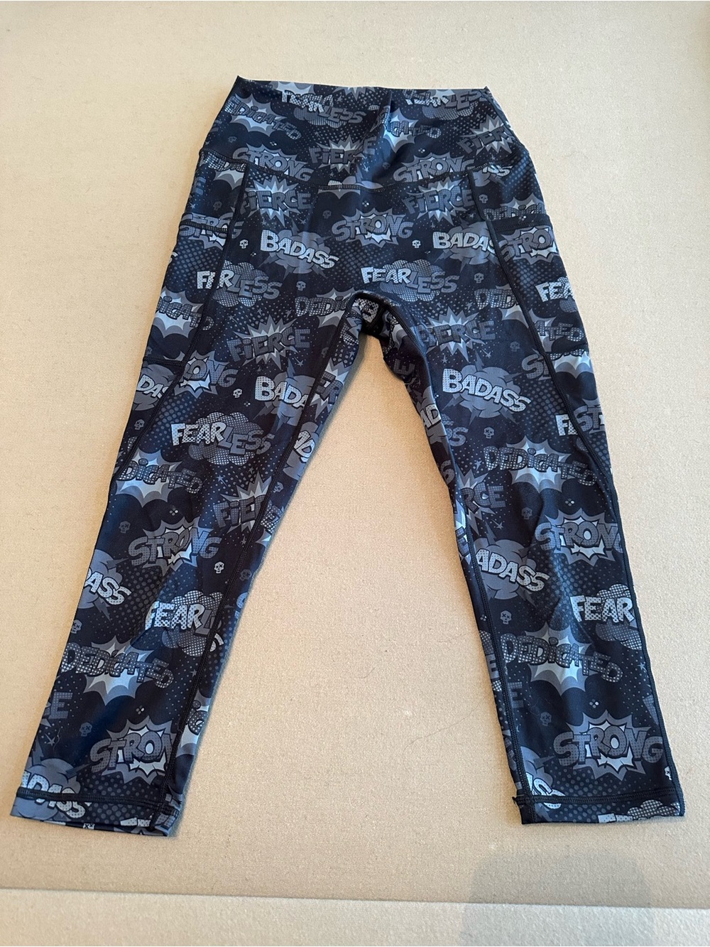 Constantly Varied Gear Black & Gray Comic-style capri Leggings